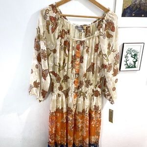 Figueroa & Flower Veronica print smocked waist dress